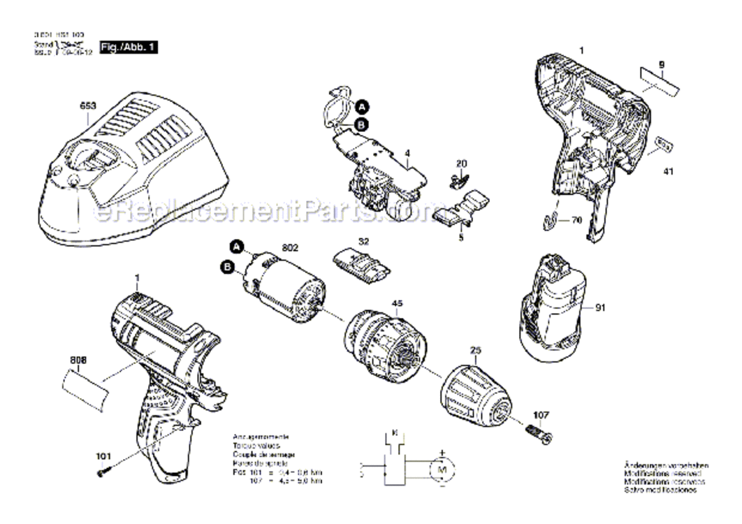 Page A Diagram and Parts List for PS31-2A  Bosch Cordless Drill