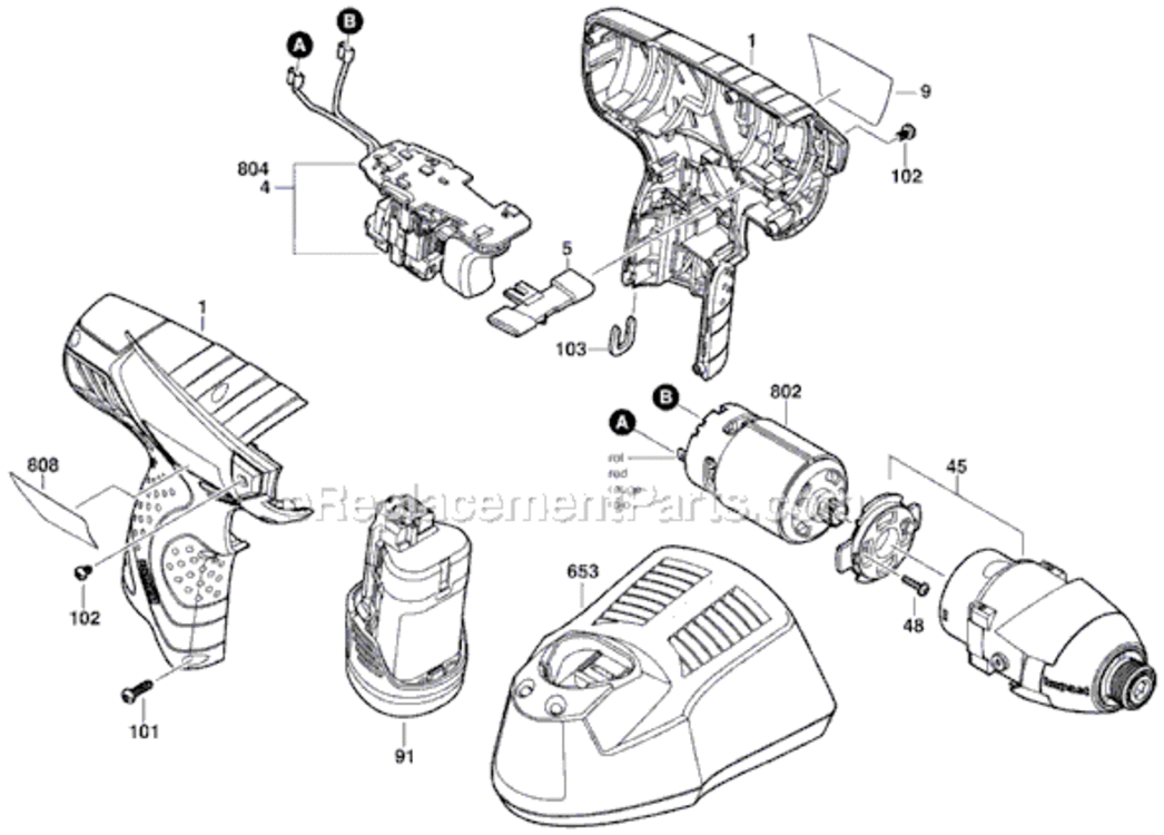 Page A Diagram and Parts List for PS40-2A 3601J09010 Bosch Cordless Drill
