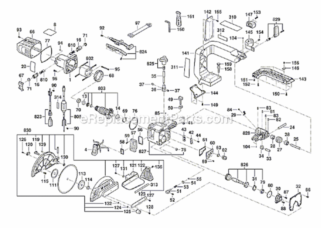 Page A Diagram and Parts List for TC10  Bosch Tile Saw