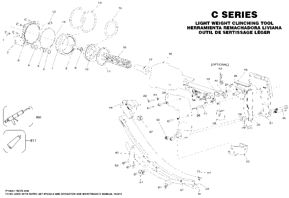 Exploded Diagram A Diagram and Parts List for HR-68C-100 Type 0 Bostitch Nailer
