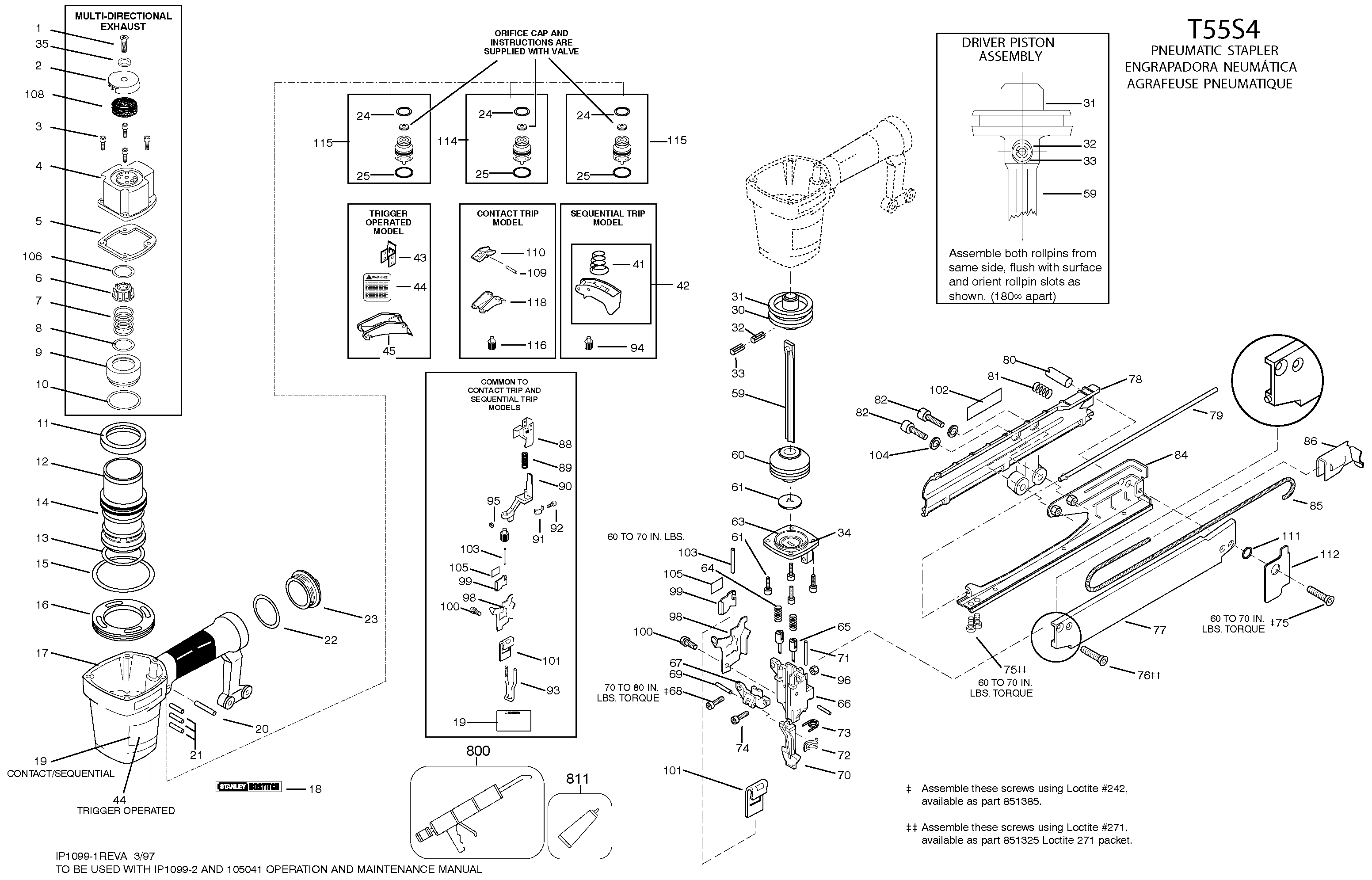Page A Diagram and Parts List for T55S4 0 Bostitch Nailer