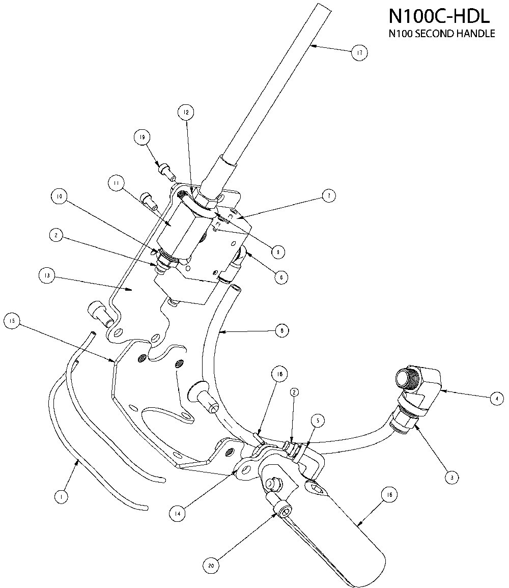 Exploded Diagram A Diagram and Parts List for N100C-HDL Type 0 Bostitch Nailer
