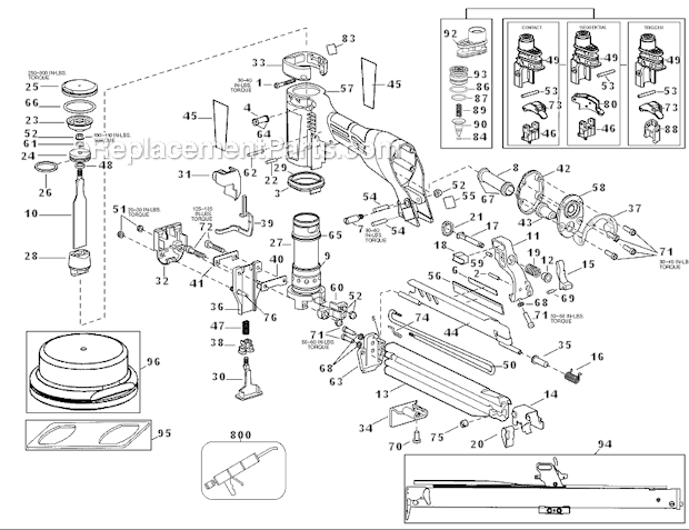 Page A Diagram and Parts List for 438S2R-1 Type 0 Bostitch Nailer