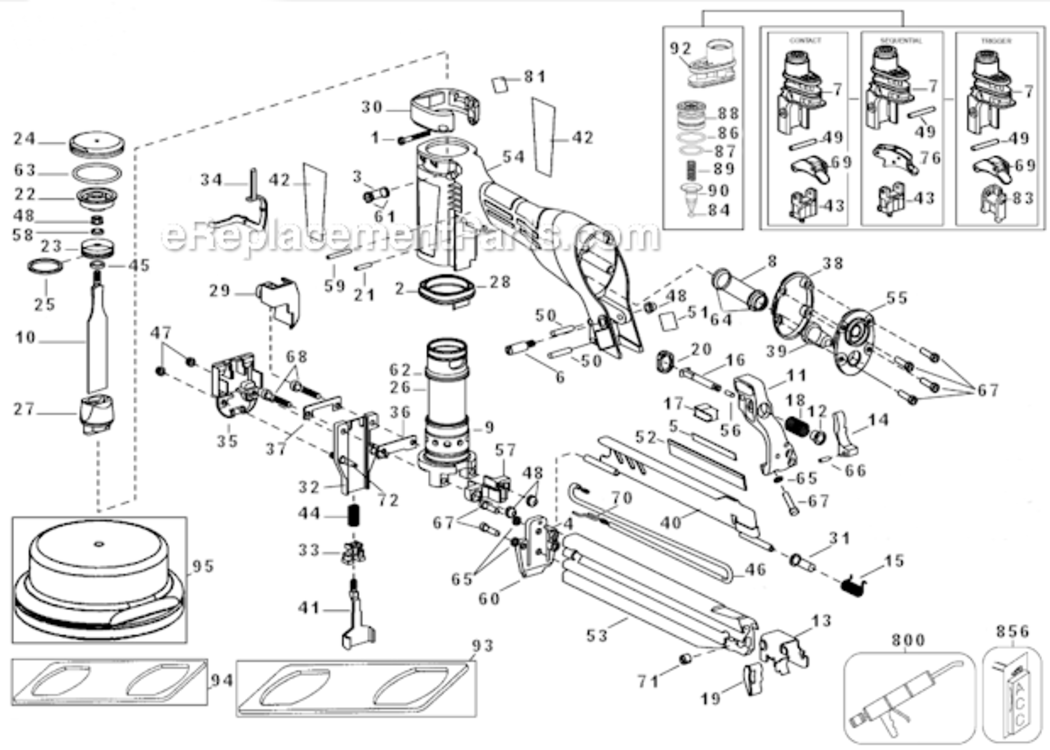 Page A Diagram and Parts List for 450S2-1 Type 0 Bostitch Nailer