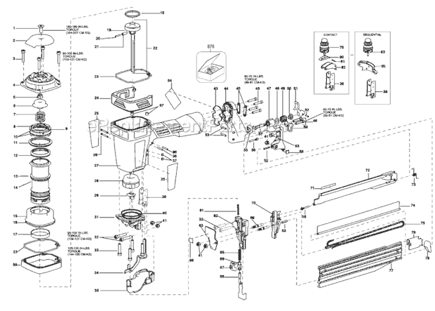 Optional Diagram and Parts List for 863S4  Bostitch Nailer