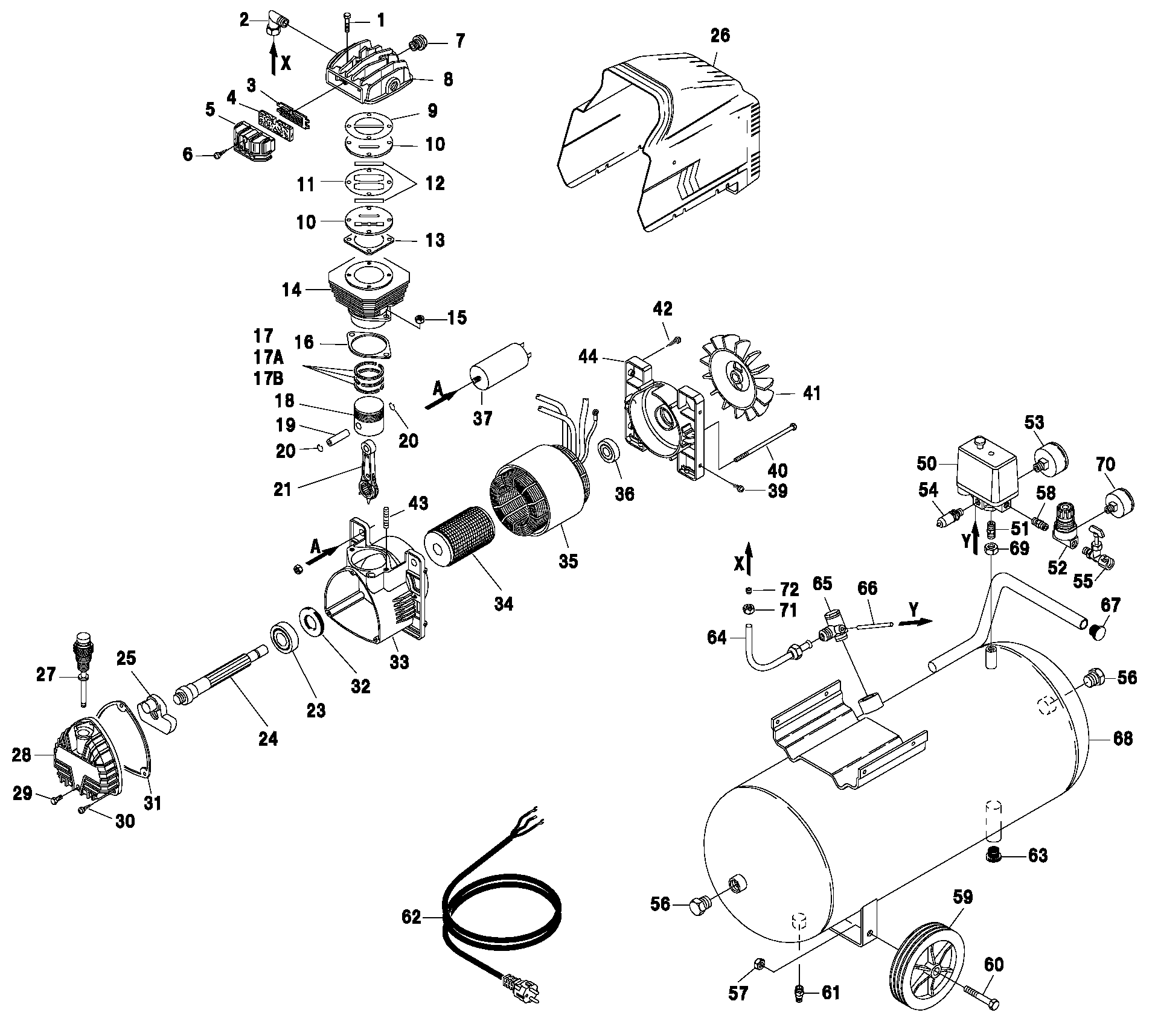 Page A Diagram and Parts List for H11967FB2C 3 Bostitch Compressor