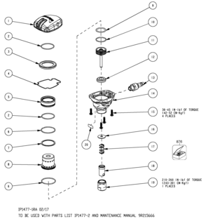 Default Diagram and Parts List for PN50 Type 17100 000 and Higher Bostitch Nailer