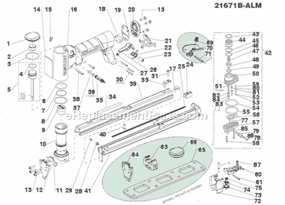 Part Location Diagram of 174356 DeWALT SPRING, EXTENSION