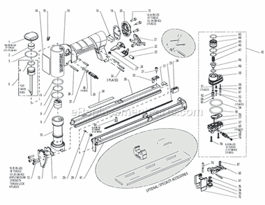 Page A Diagram and Parts List for 21680B-ALM  Bostitch Nailer