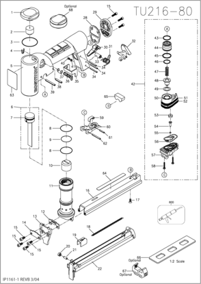Page A Diagram and Parts List for TU216-80 0 Bostitch 