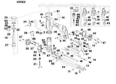 Page A Diagram and Parts List for 450S2  Bostitch Nailer