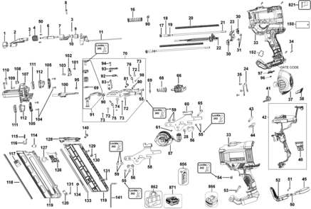 Part Location Diagram of N439401 DeWALT SPACER