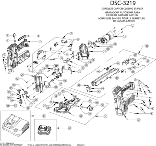 Default Diagram and Parts List for DSC-3219 Type 1 Bostitch Nailer