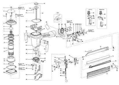 Optional Diagram and Parts List for 863S4  Bostitch Nailer