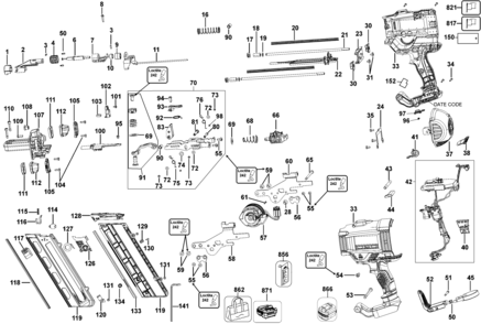 Part Location Diagram of N397144 DeWALT INTERFACE