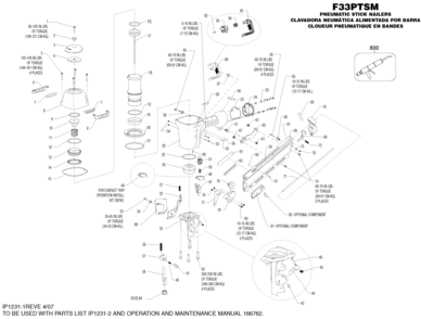 Page A Diagram and Parts List for F33PTSM 0 Bostitch Nailer