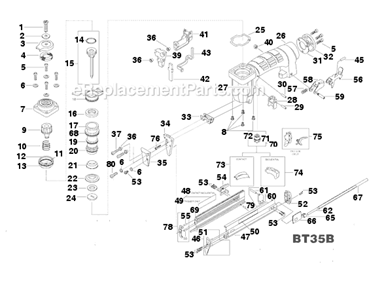 Part Location Diagram of 100222 Bostitch Pin,Spring 2.5Mmx10Mm
