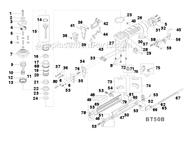 Part Location Diagram of S32179 Bostitch Contact, Lower Arm