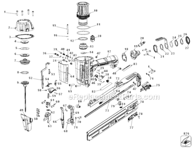 Page A Diagram and Parts List for BTFP72156 Type 1 Bostitch Nailer