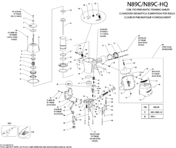 Default Diagram and Parts List for N89C-1 Type 140020000 and higher Bostitch Nailer