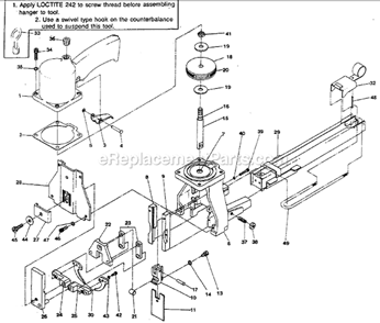 Part Location Diagram of LW8 Bostitch Washer,#8 Lock