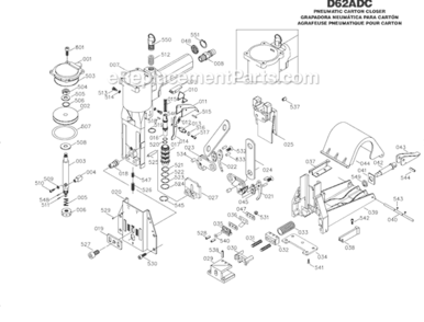 Page A Diagram and Parts List for D62ADC  Bostitch Nailer