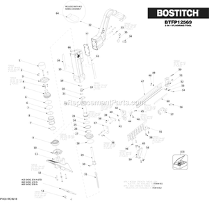 Page A Diagram and Parts List for BTFP12569 17280 000 and up Bostitch Nailer