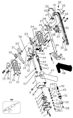 Default Diagram and Parts List for SC743SG Type 0 Bostitch 