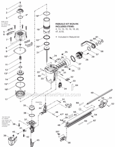 Part Location Diagram of MCN-RK DeWALT REBUILD KIT: MCN150