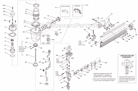 Part Location Diagram of 107490 Bostitch Grip,Handle