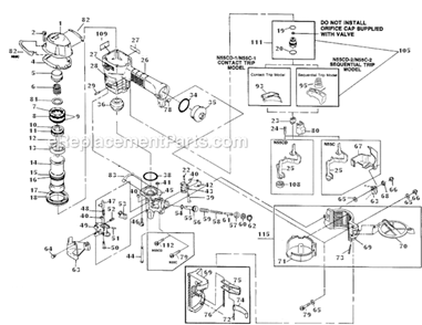 Page A Diagram and Parts List for N55C  Bostitch Nailer