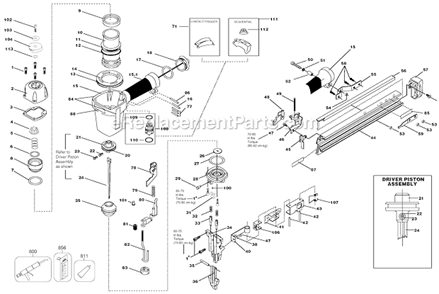 Page A Diagram and Parts List for N59FN  Bostitch Nailer
