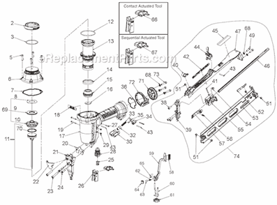 Part Location Diagram of 107563 Bostitch Machining,Core Tip