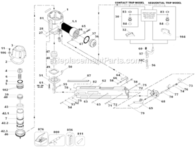 Page A Diagram and Parts List for N79WW  Bostitch Nailer