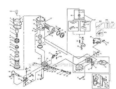 Part Location Diagram of N80157A DeWALT DRIVER-PISTON ASSY.