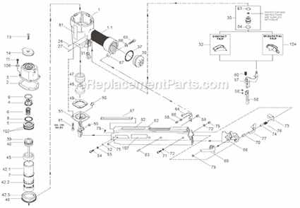 Page A Diagram and Parts List for N80SBM  Bostitch Nailer
