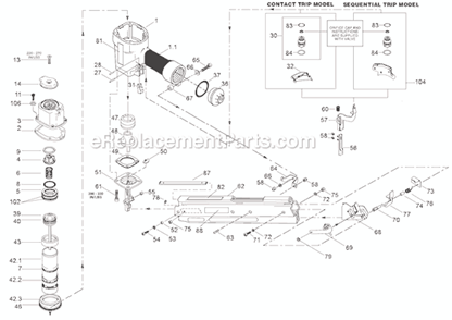 Page A Diagram and Parts List for N80SB  Bostitch Nailer