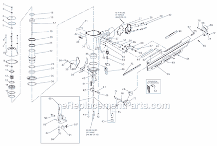 Page A Diagram and Parts List for N88RH-2MCN  Bostitch Nailer