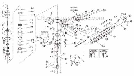 Page A Diagram and Parts List for N88RH  Bostitch Nailer