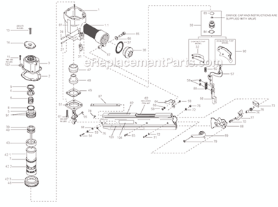Page A Diagram and Parts List for N95RHN  Bostitch Nailer