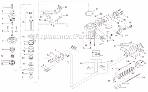 Page A Diagram and Parts List for PC5000  Bostitch Nailer