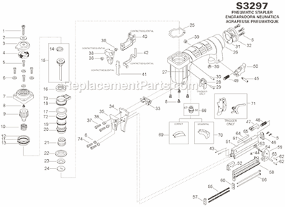 Part Location Diagram of 100364 Bostitch Screw,Sfhcs,M4X0.7X14