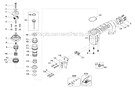 Page A Diagram and Parts List for S32SX-BF Type 0 Bostitch Nailer