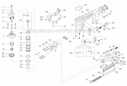 Part Location Diagram of S32018 Bostitch Guide,Driver