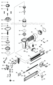 Page A Diagram and Parts List for SB-125BN  Bostitch Nailer