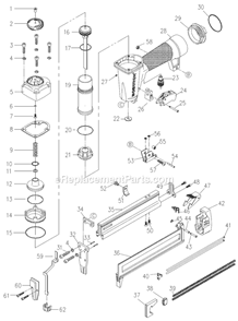 Page A Diagram and Parts List for SB-150SX  Bostitch Nailer