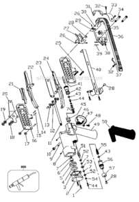 Page A Diagram and Parts List for SC77XE Type 0 Bostitch Nailer