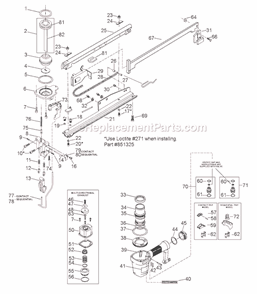 Page A Diagram and Parts List for T40SX  Bostitch Nailer