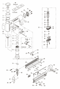 Page A Diagram and Parts List for TU-216-2330  Bostitch Nailer