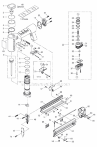 Page A Diagram and Parts List for TU-225-18HP  Bostitch Nailer